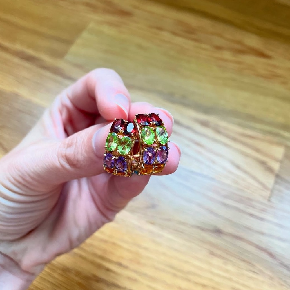 Elegant Multicolor Gemstone Earrings